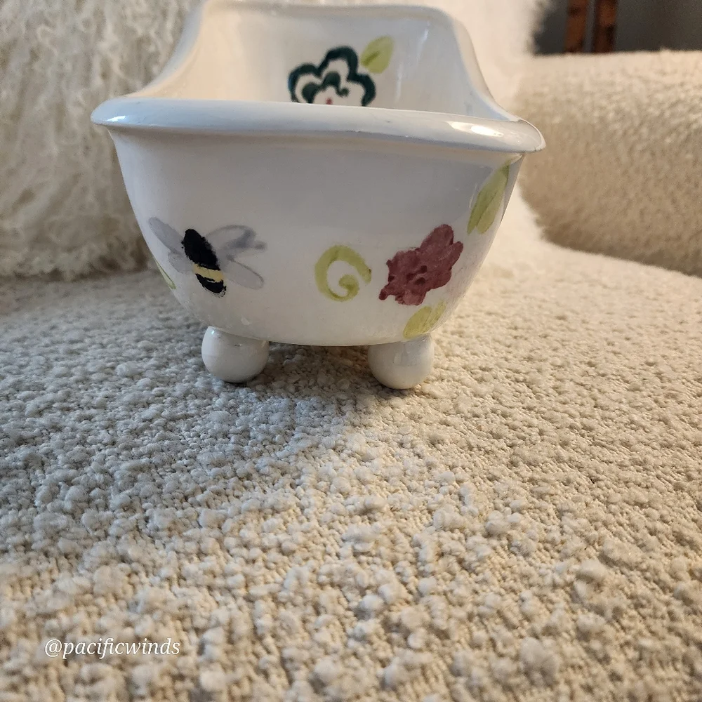 CERAMIC FOOTED BATHTUB DECORATIVE ACCENT CATCH ALL DISH ☆